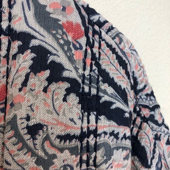 Oysho Quilted Long Sleeve Longline Open Front Floral Cardigan Sweater Size Large - Picture 5 of 8